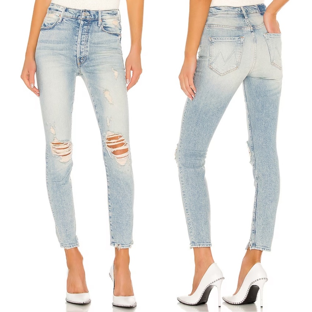 Mother Superior The Super Stunner Ankle Distressed Skinny Jeans Say Amen Again